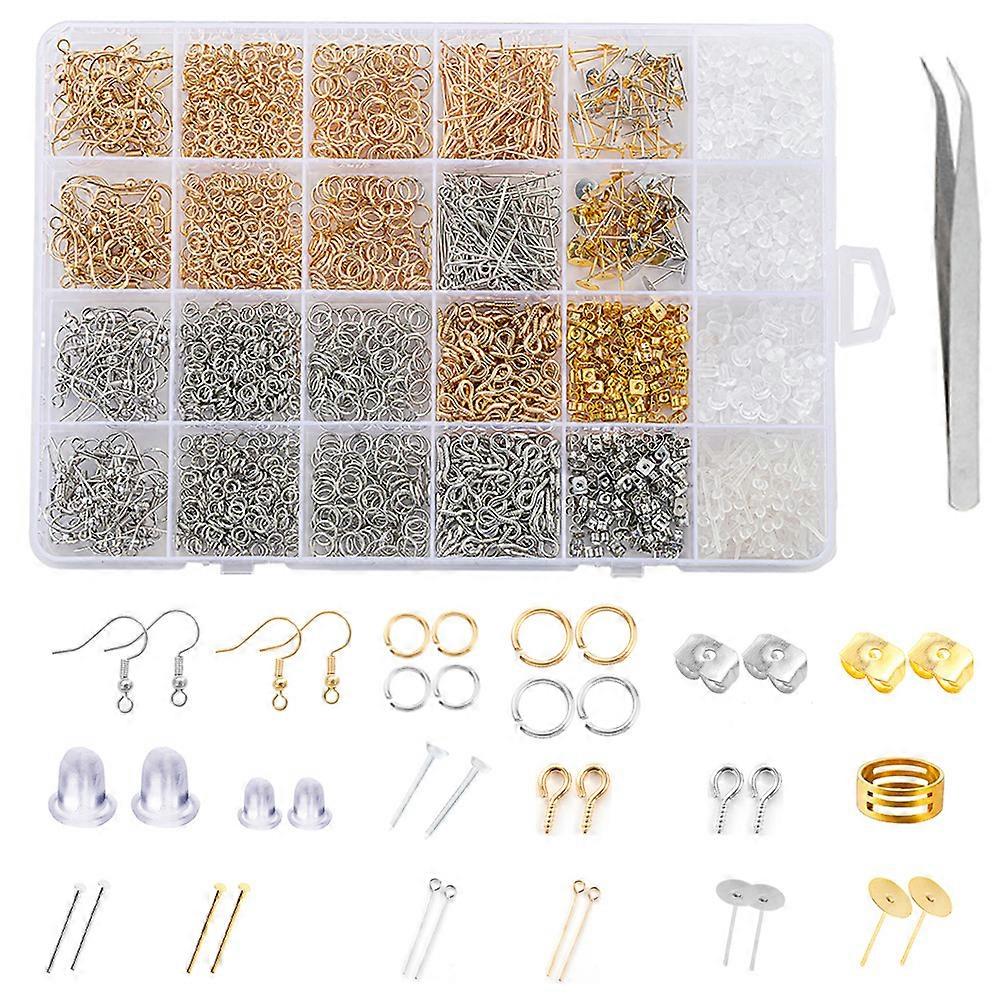 2000pcs Earring Hooks Jump Rings Earring Making Kit For Diy Earring Making Gift
