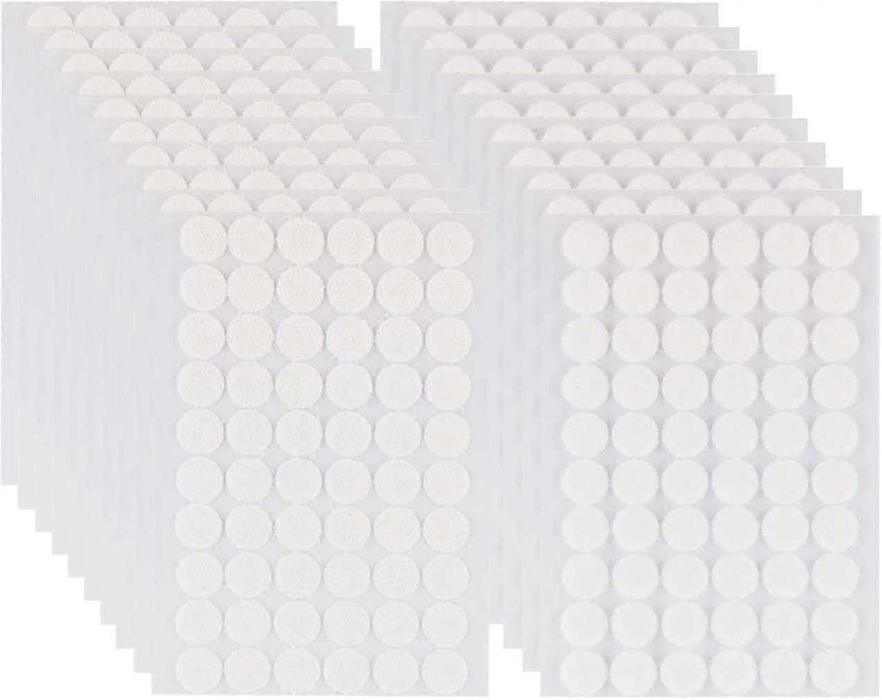 Self Adhesive Dots,2016pcs(1008 Pairs) 10mm Diameter Hook And Loop Coins,nylon Sticky Back Coins