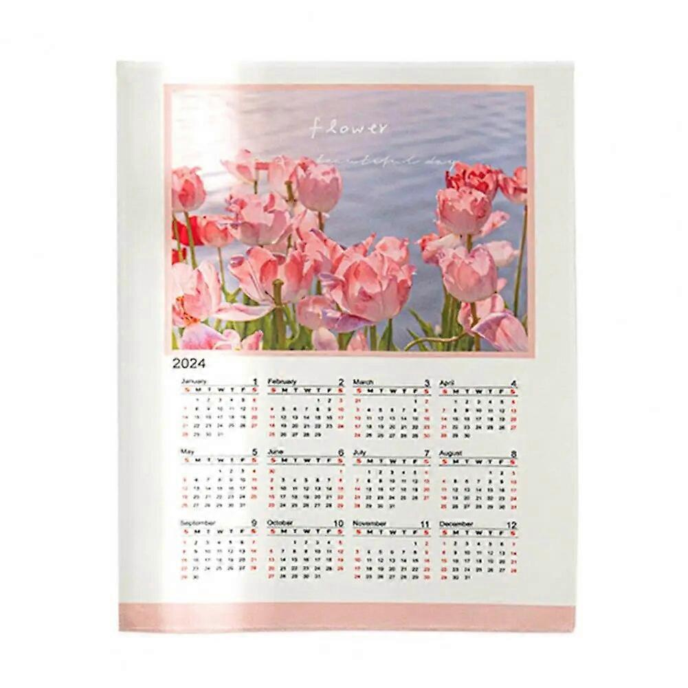 2024 Calendar Hanging Cloth Soft Rich Color Exquisite Pattern Easy Install Decorative Wall Tapestry