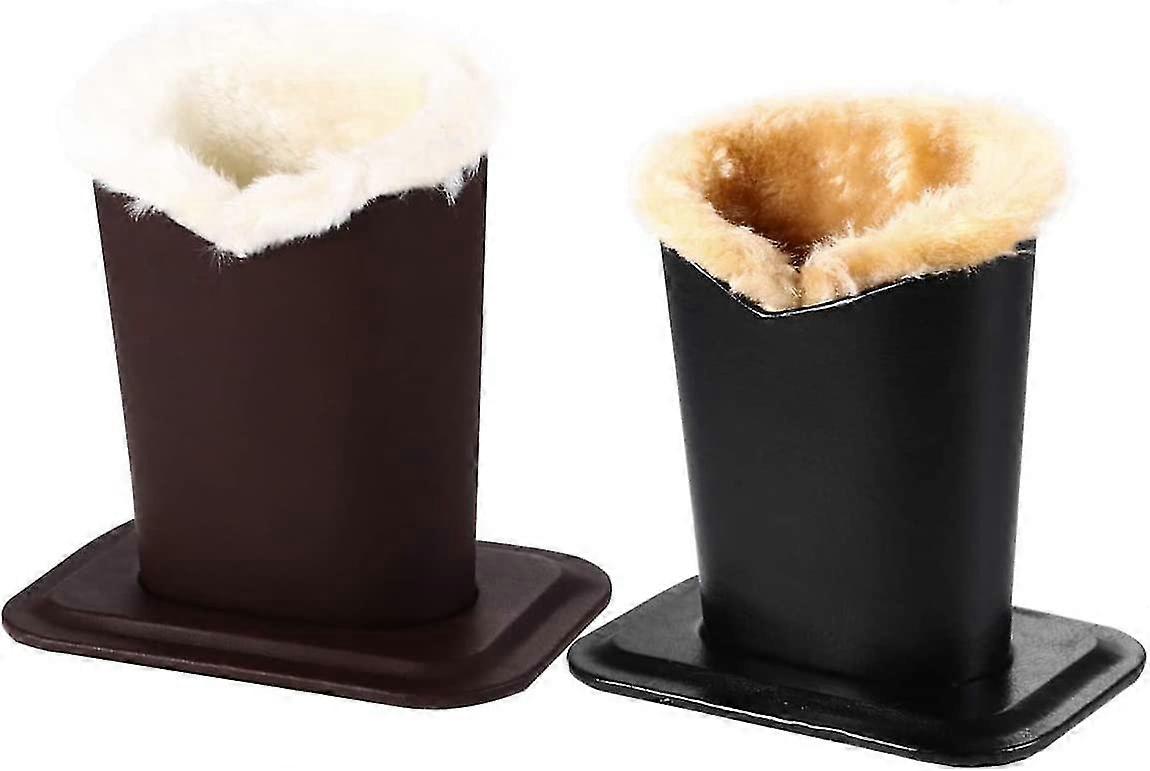 Desktop Plüschfutter Leder Brillenhalter 11,6x8,1x12cm 2 Stück