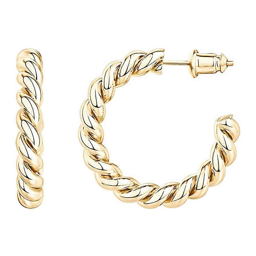 Twisted Rope Hoop Earrings gold