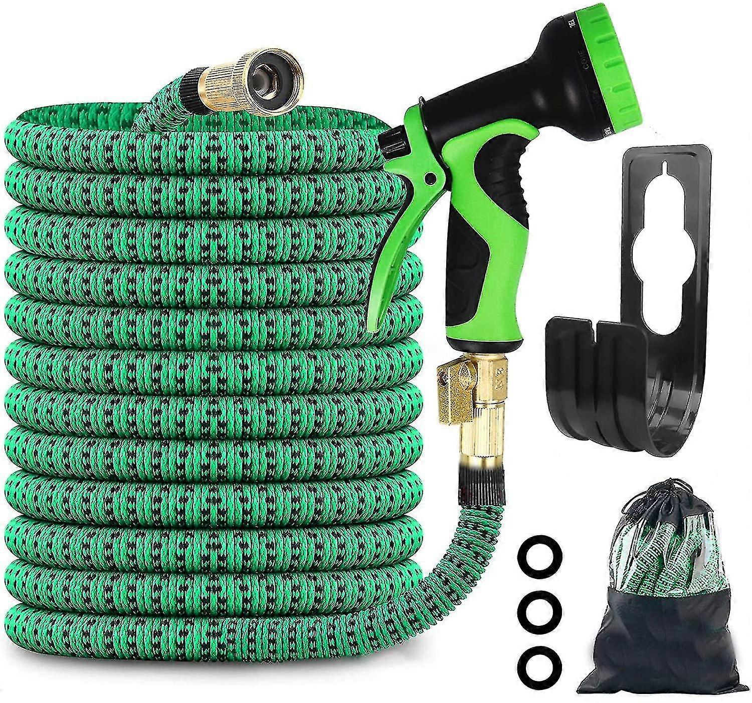 Garden Hose, Flexible Garden Hose 15m 50ft Double Core Latex 3/4 Inch Eu