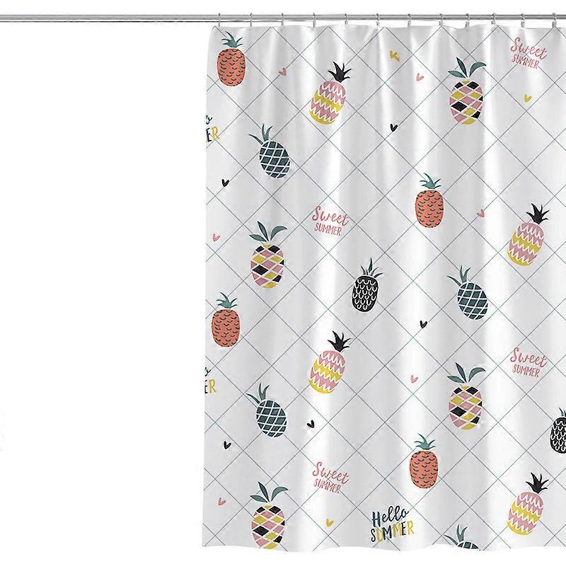 Summer Pineapple Glitter Shower Curtain Set