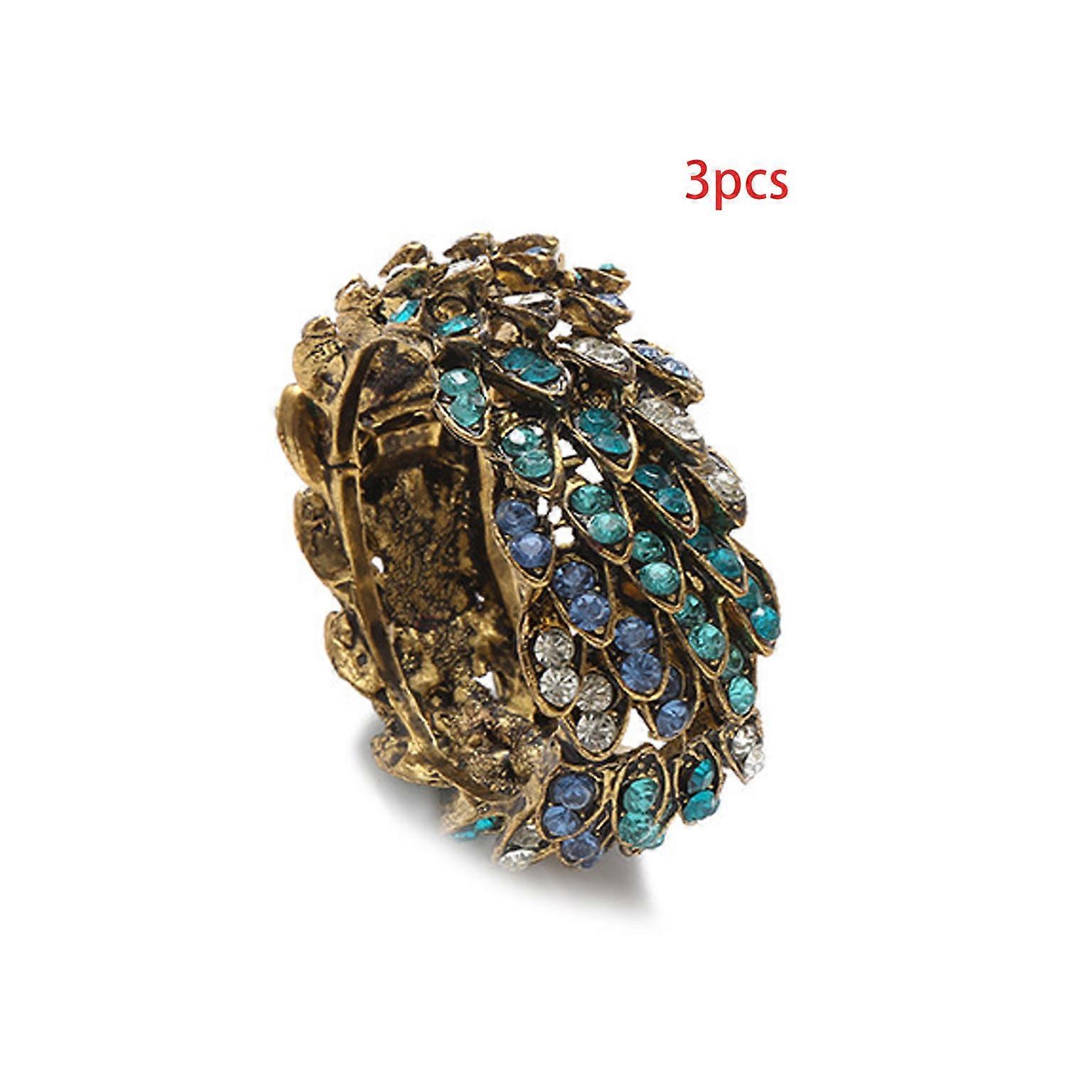 3 blue napkin rings
