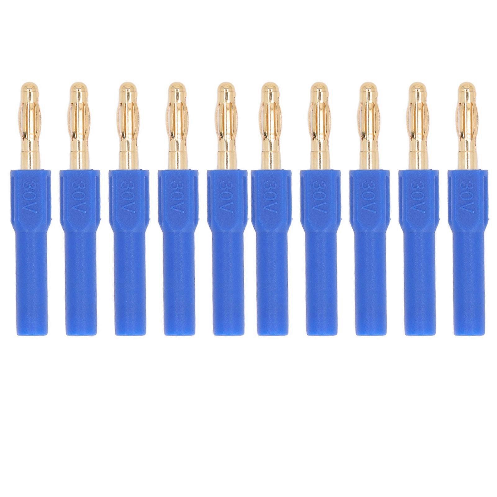 10個バナナプラグ4.0mmオス-2mmメスコネクタ30V AC 60V DC 32Aテスト用ブルー