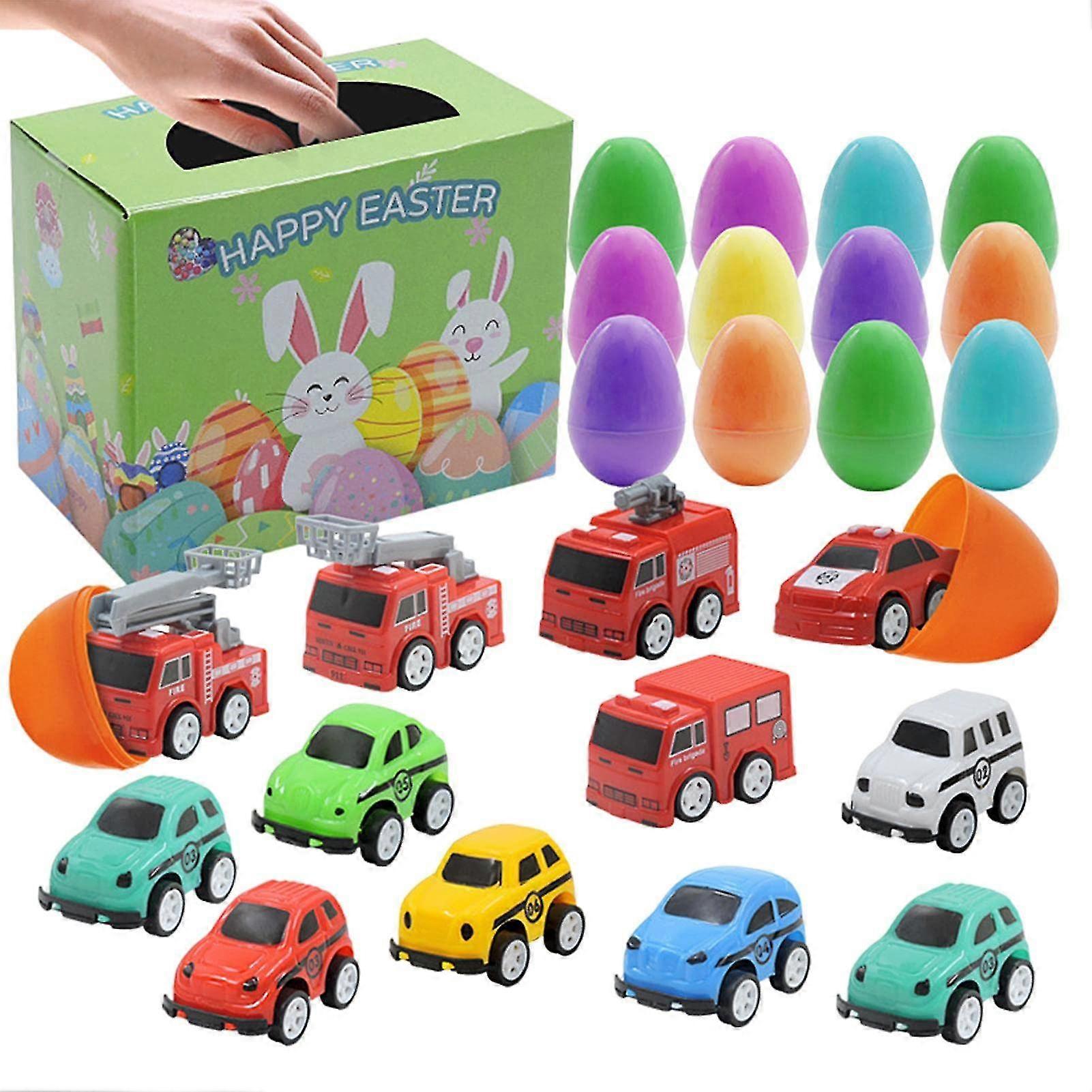 12pcs Easter Egg Toy Box Surprise Mini Toy Car Egg Gift Box Set Easter Gift