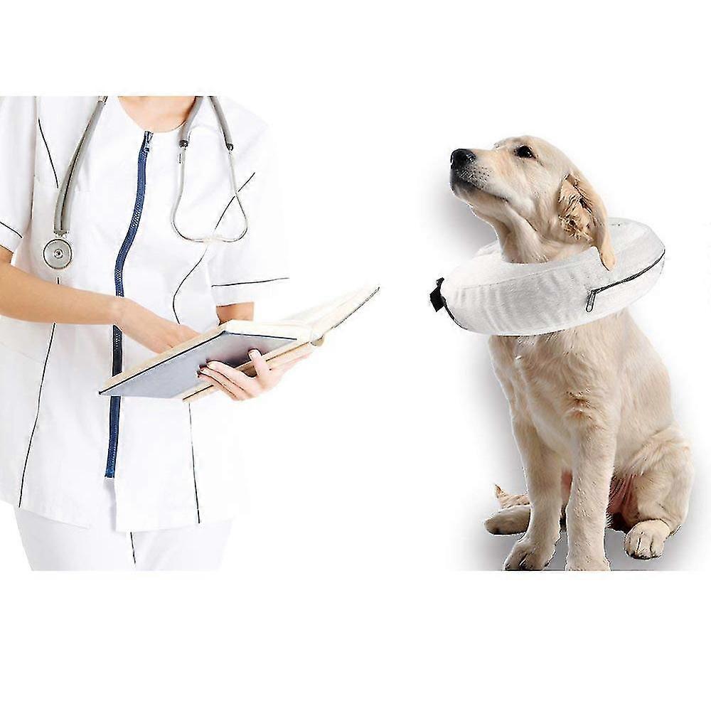 Large Inflatable Dog Cone Recovery Collar, Adjustable Protective
