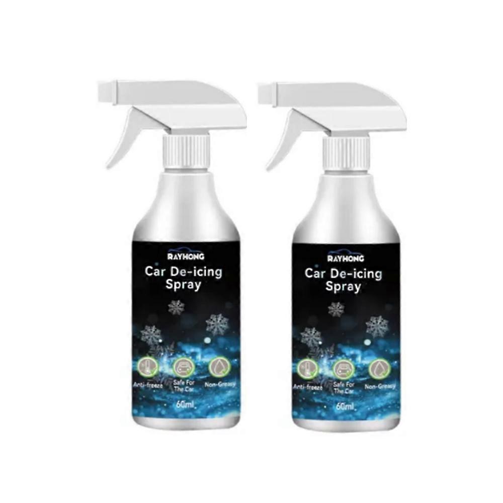 2pcs השמשה הקדמית de-icer באופן מיידי ממיס קרח שלג נמס להפשיר נוזל שלג נמס ספריי 60ml זכוכית חלון המכונית deicing