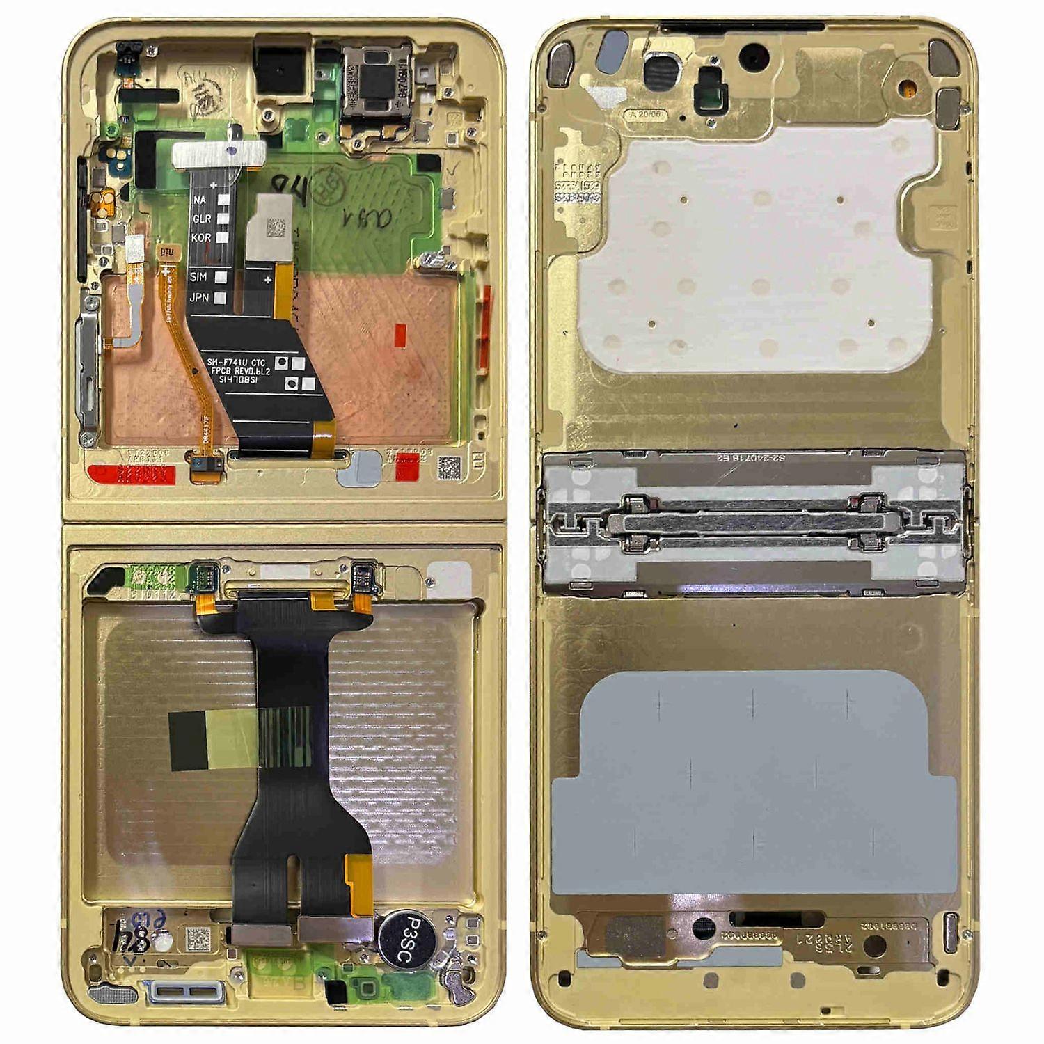 Samsung Display LCD Midframe for Galaxy Z Flip6 GH82-35016B Replacement Part Yellow
