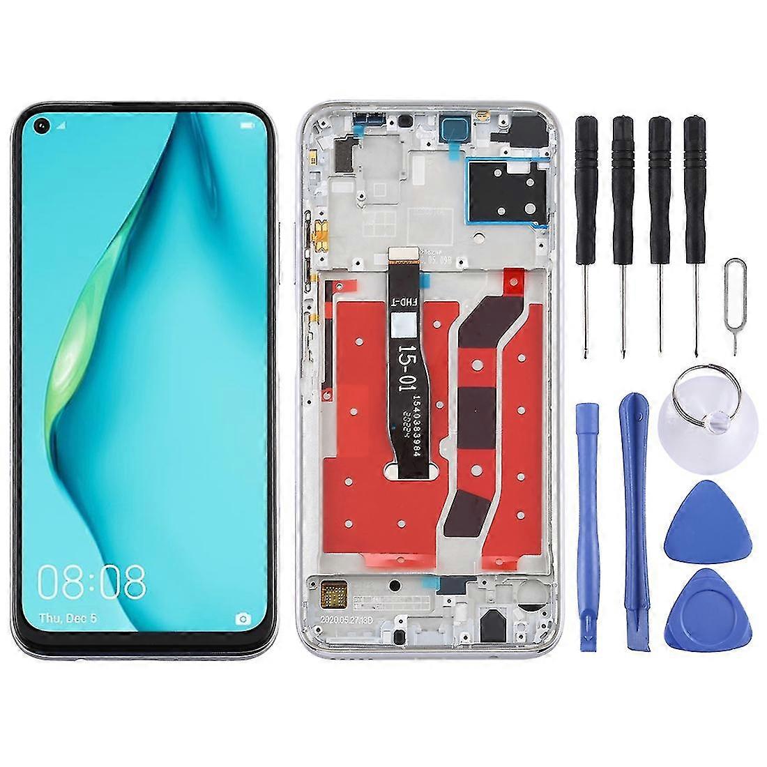 OEM LCD Screen for Huawei P40 Lite Digitizer Full Assembly with Frame(Black)-ZC