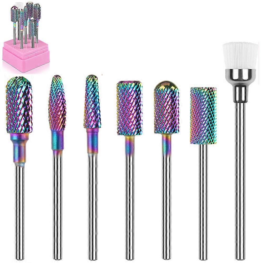 Nail Drill Bit Set Diamond Ceramic Acrylic Nail Drill Bits 7Pcs