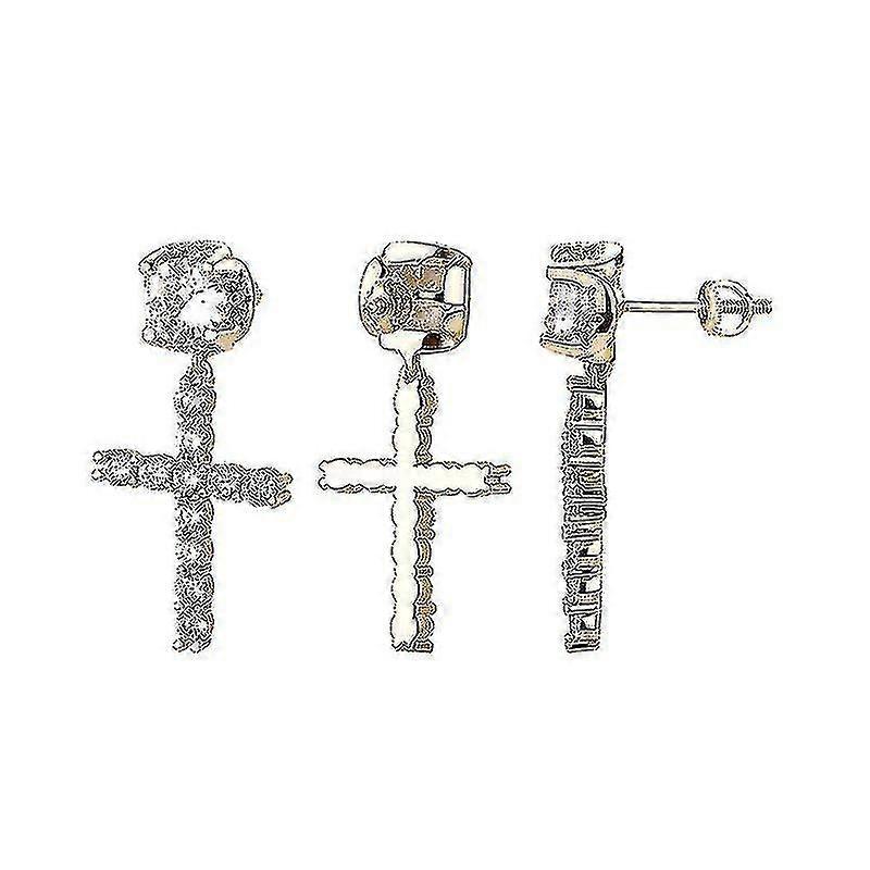 Punk Gold Cross Earrings For Men