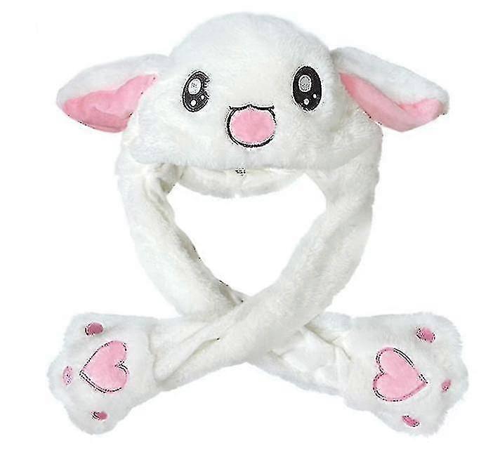 Kidss Rabbit Hat With Moving Ears Funny Plush Bunny Hat