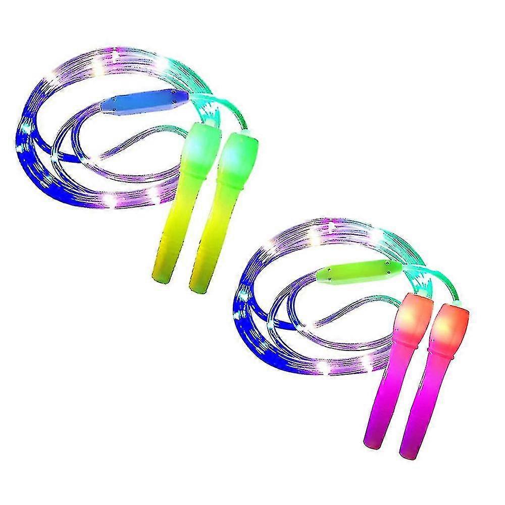 2pack Led Skipping Rope Length Adjustable 3 Light Modes Speed Skipping