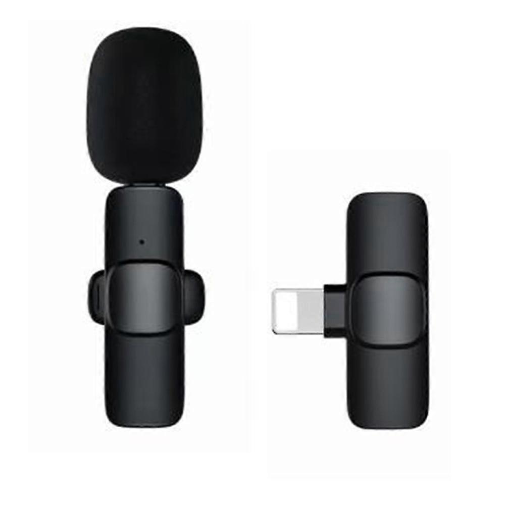 Wireless Lavalier Lapel Microphone - Cordless Omnidirectional Condenser Recording Mic for Interviews, Video Podcasts, Vlogs, YouTube - 1 Pack, Lightni