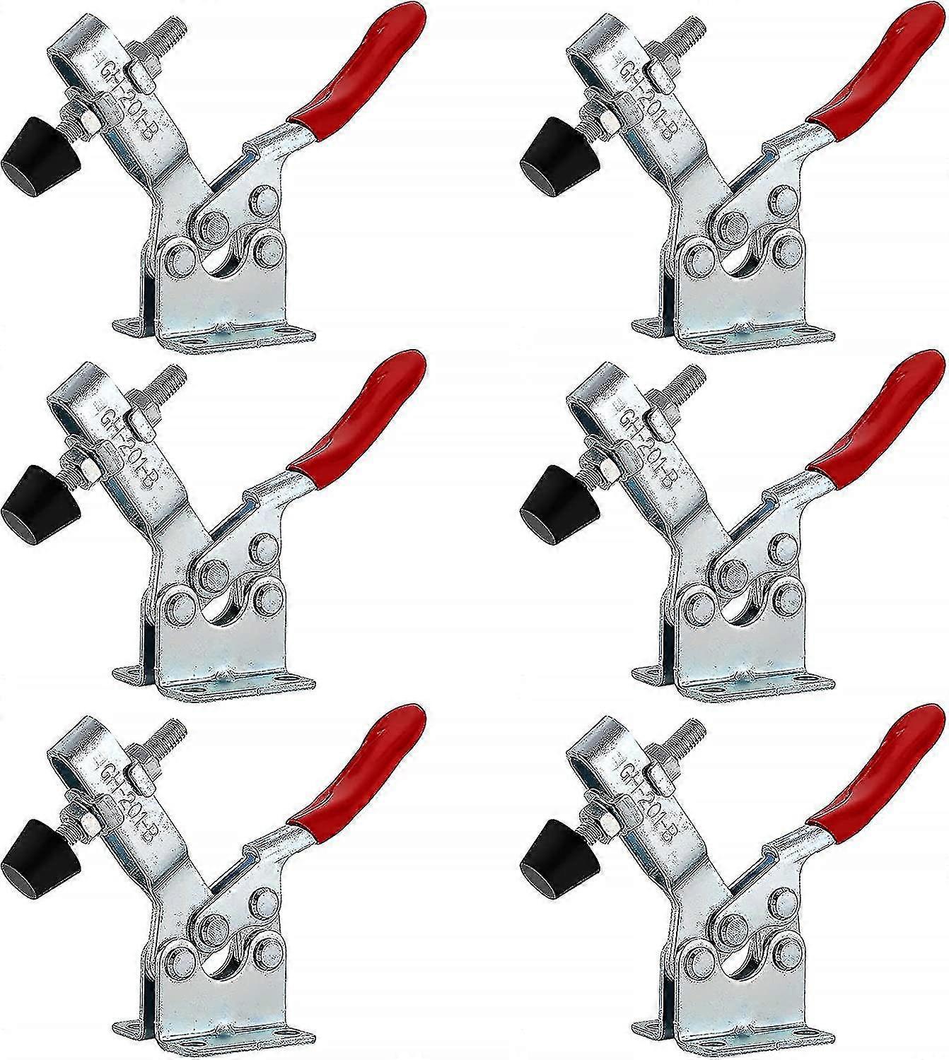 2023 - 6 Pcs Gh-201b Horizontal Toggle Clamp, Toggle Clamp, Quick Release Clamp Capacity Quick Release Knee Lever Tensioners For Machinery, Woodworkin