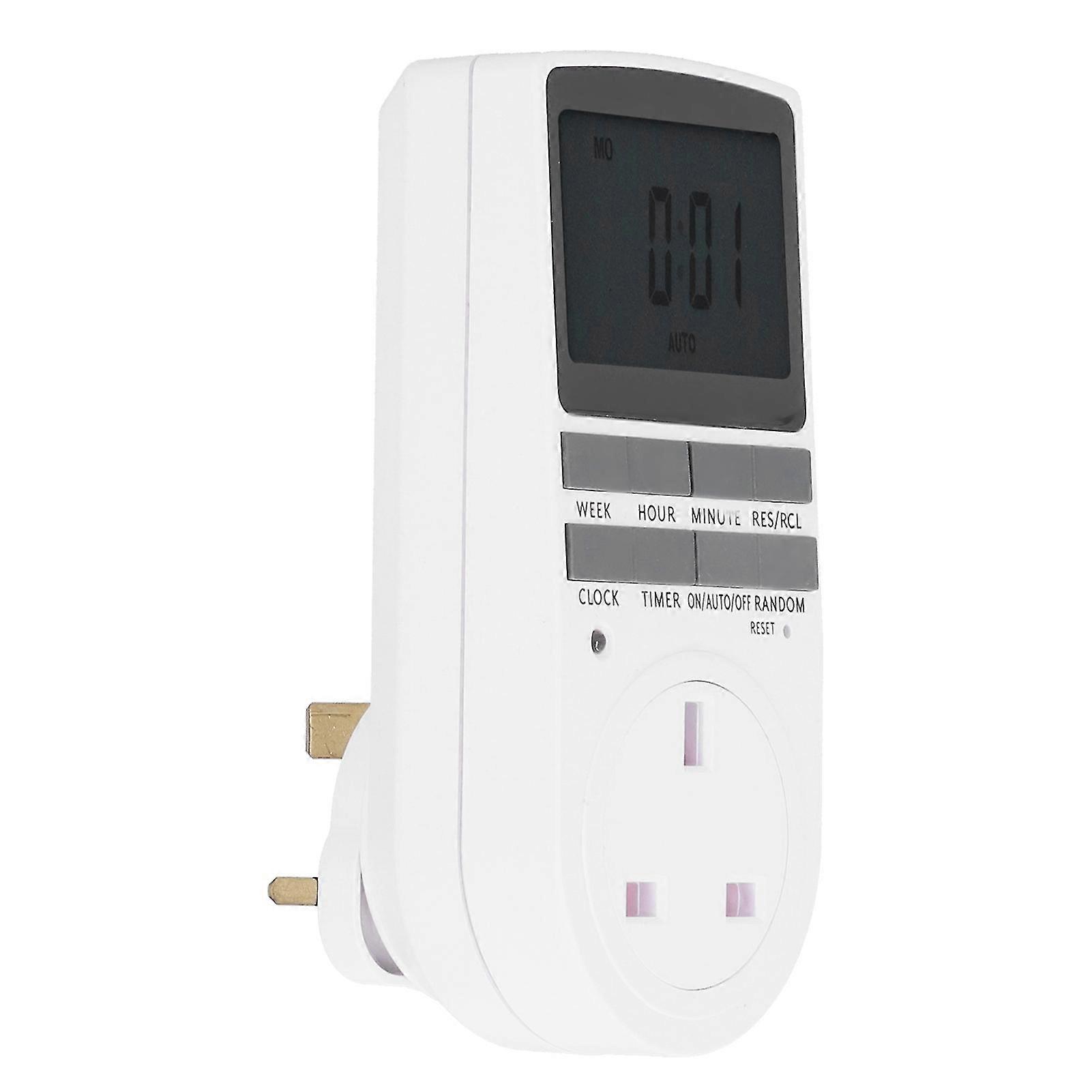 Lcd Digital Programmable Outlet Timer Plug Socket Plugin Timer For Electrical Appliance Uk 230v