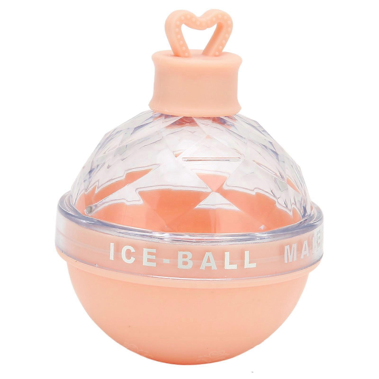 Pink Cute Ice Ball Maker Mold for Wine Coffee Fruit Tea Soft Bottom Round Shape