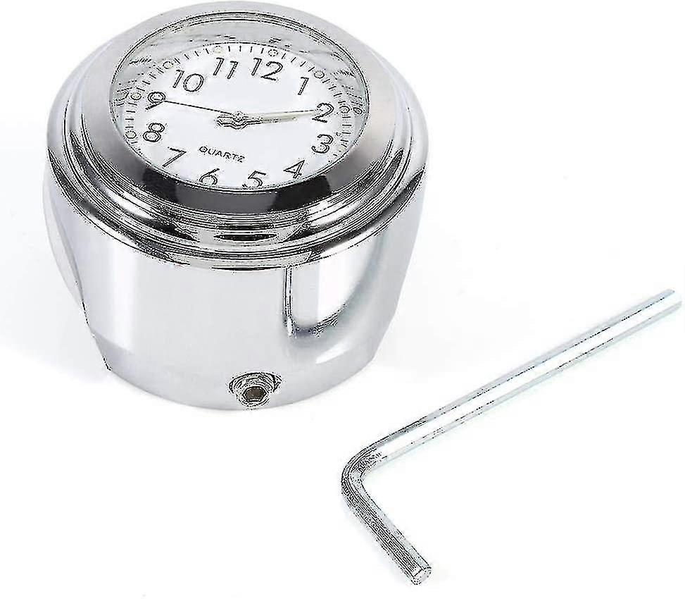 Waterproof Universal Motorcycle Handlebar Clock Digital White Motorbike Handlebar Clock Watch For Most Of The Motorcycle With 7/8"-1" Handlebar Mount