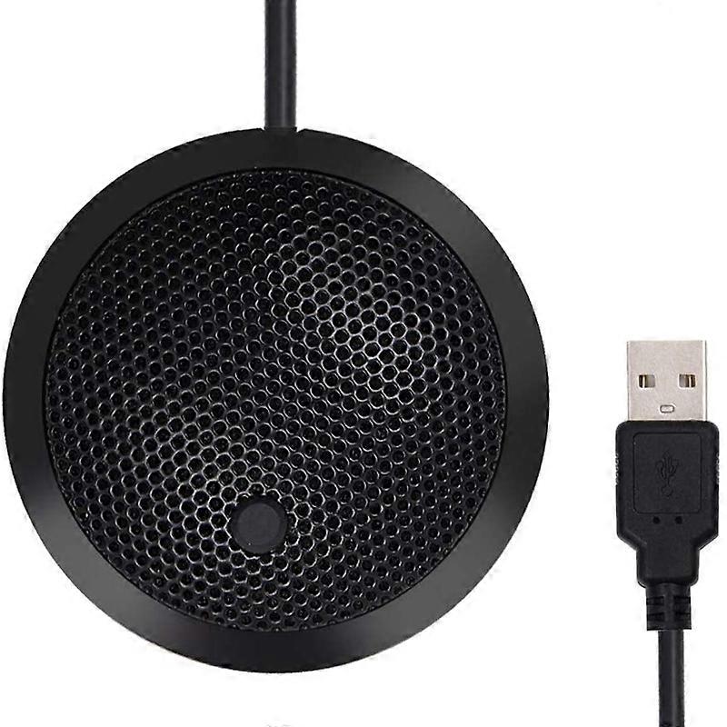 Conference USB Microphone,Omnidirectional Condenser PC Microphone with Mute Button LED Indicator,Pl