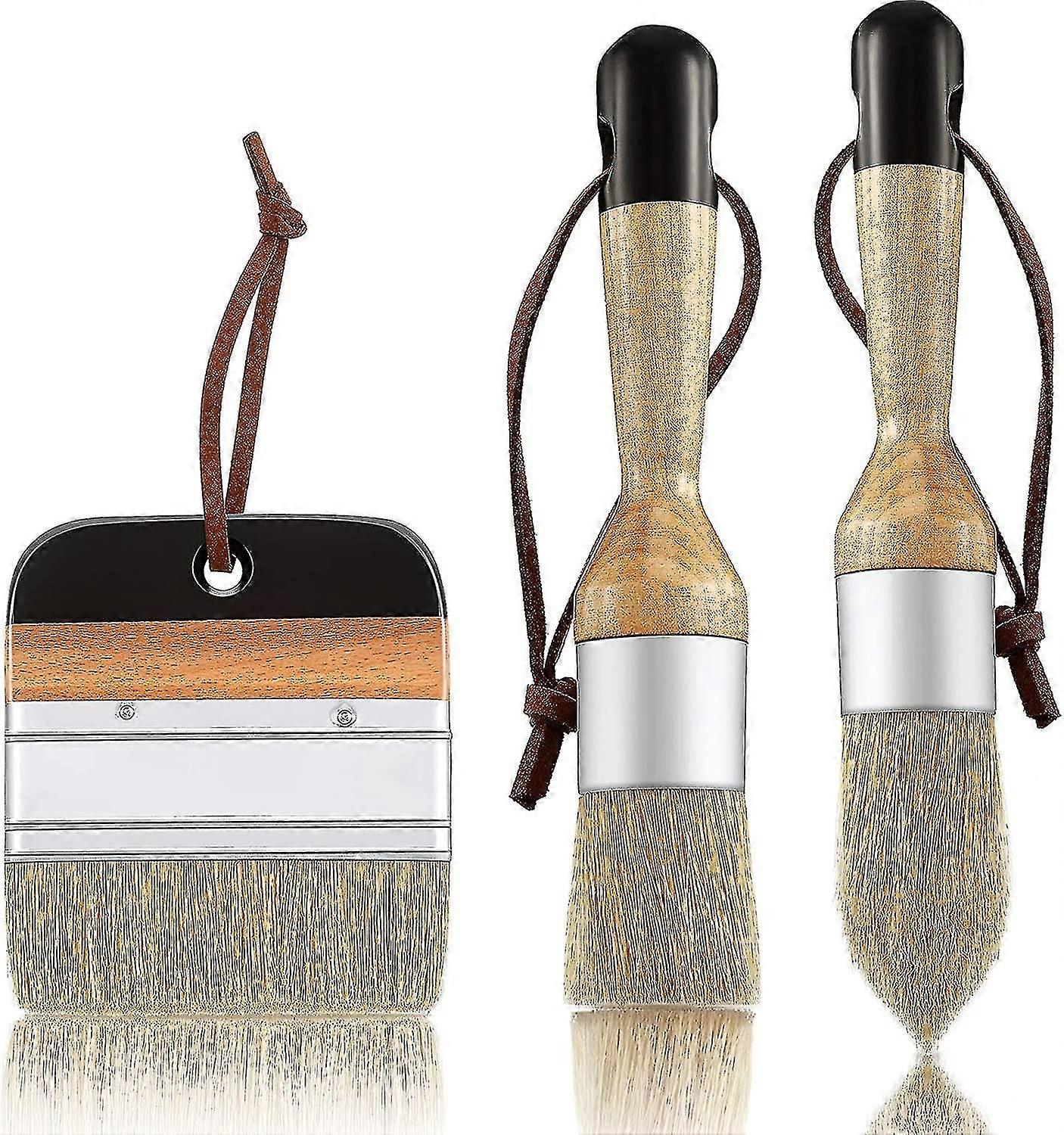 3 kappaletta liitu- ja vahasivellintä soikea sivellin paint Crayon Brush (musta)(4-d-1)