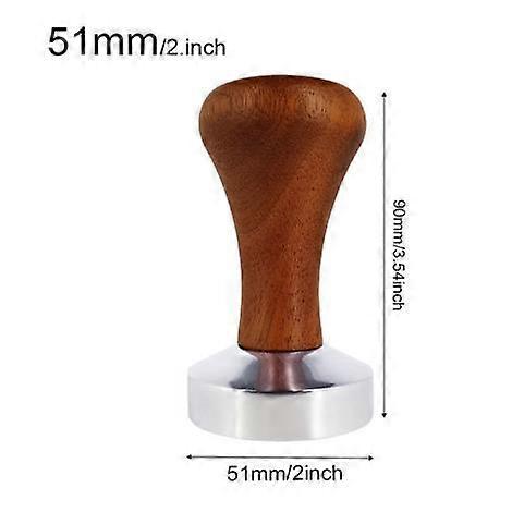51mm/53mm/58mm Espresso Coffee Tamper Aluminum Coffee Distributor Leveler Tool Bean Press Hammer with Wooden Handle