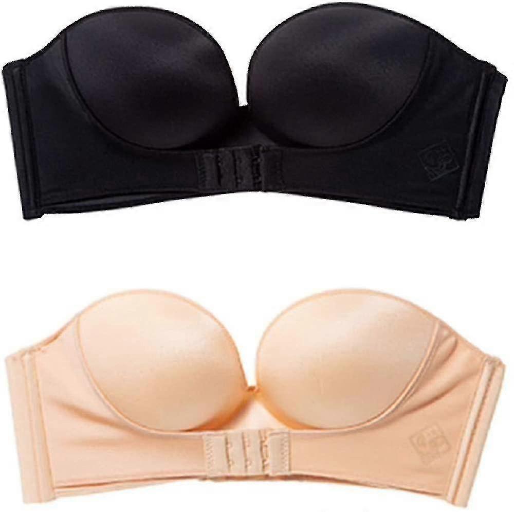 2 Pack Women Hand S /back Le Com Lift Invisible Wire Anti-slip Sless Push Up Bra