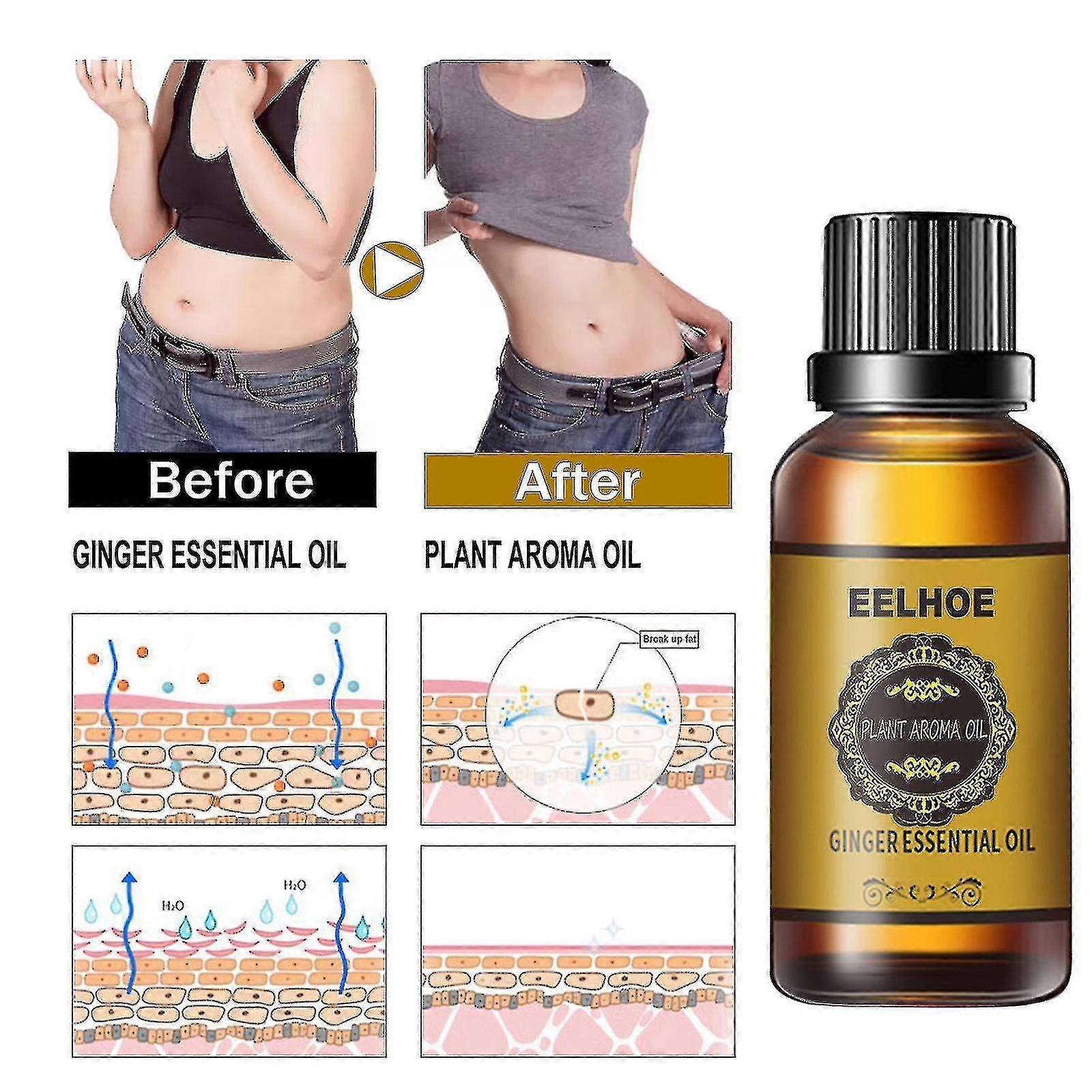 3-pack Belly Draining Ginger Oil, Belly Ginger Oil, Natural Draining Ginger Oil Relaxing Massage