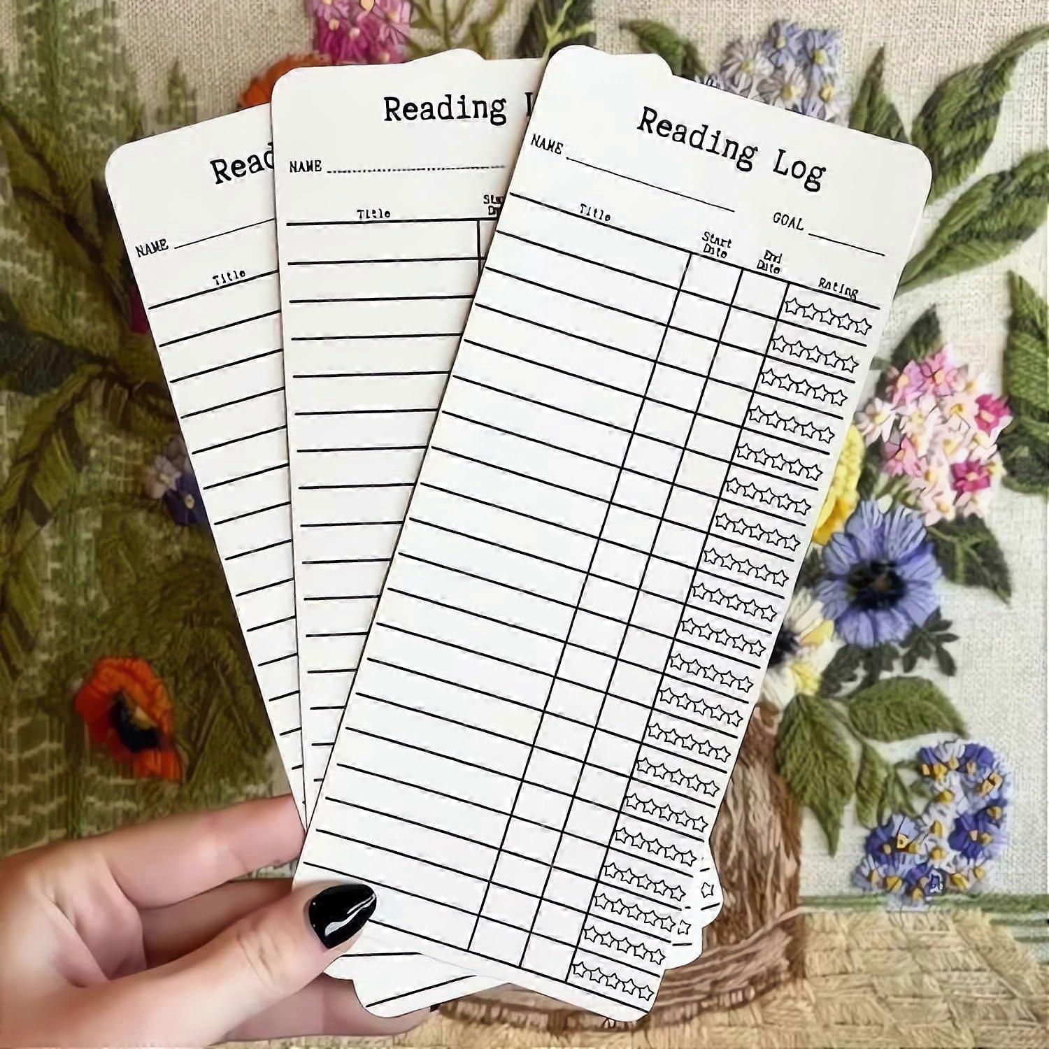2024 Reading List Bookmark, 3pcs Library Card Bookmark Reading List Bookmark, Fun & Creative Book Accessories for Reading Lovers Book Tracker