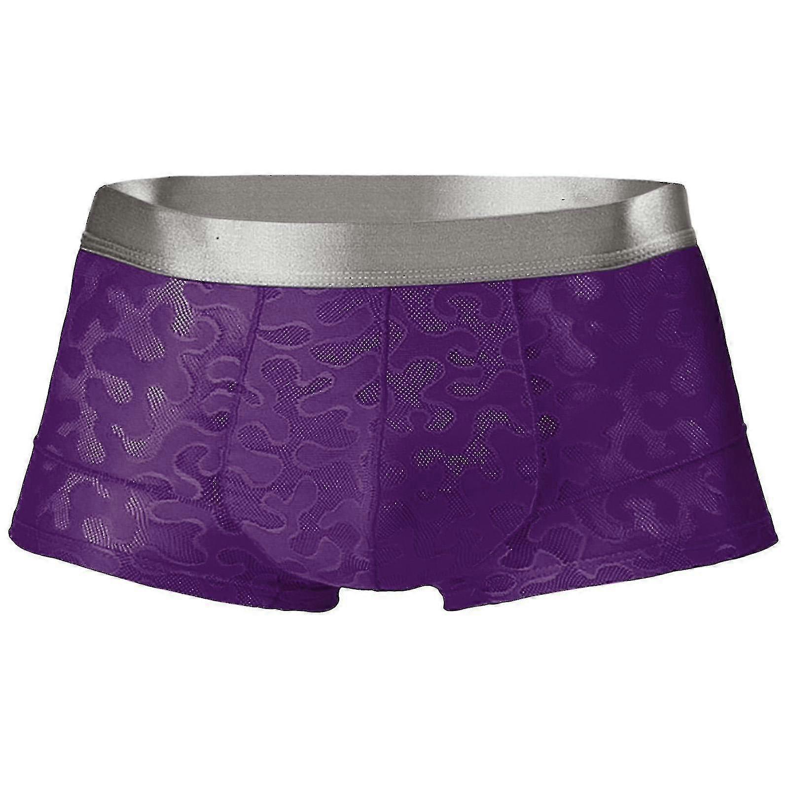 Men's Ice Silk Pattern Flat Angle Perspective Boxer Briefs