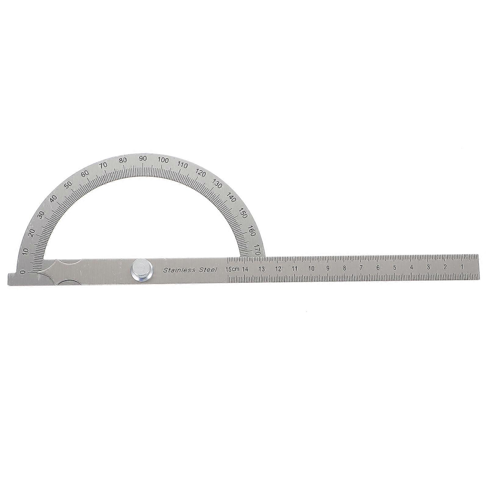 Stainless Steel Protractor 180 Degrees Round Head Angle Ruler Finder 15cm Metric Adjustable General Measuring Tool