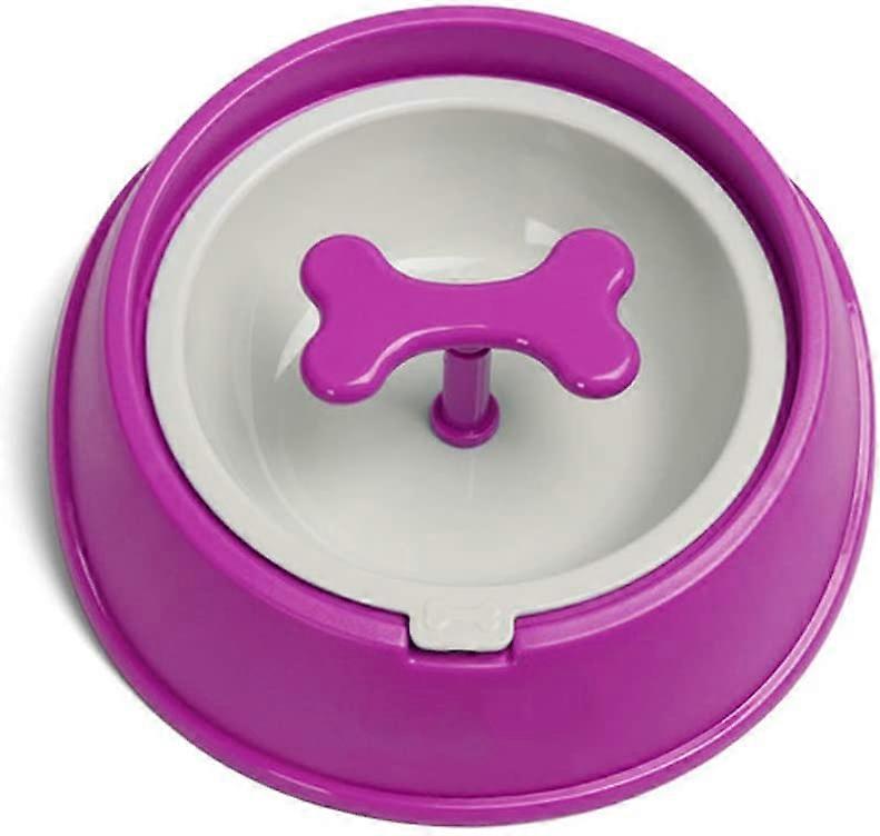 Slow Feeder Dog Bowls, 360 Degree Rotating Bone Shaped Hinder for Anti-Gulping