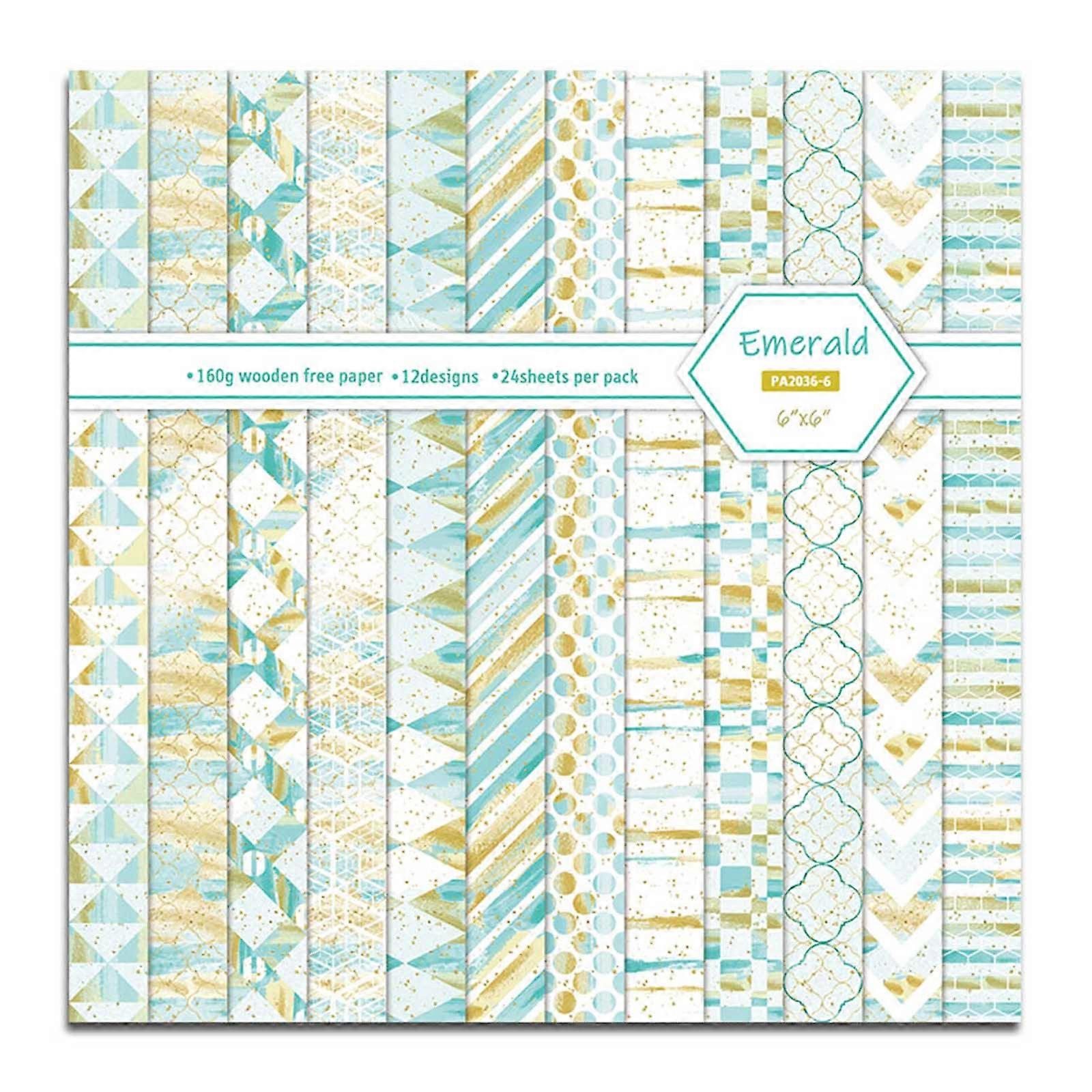 Pattern Paper 24 Pcs Green Abstract Scrapbooking Decorative Supplies