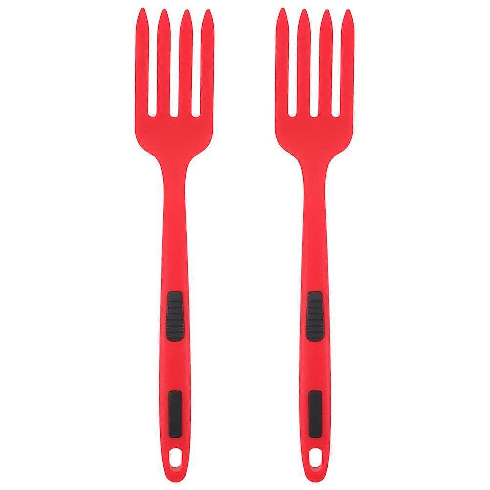 2pcs Silicone Flexible Fork Flexible Fork Heat-Resistance Cooking Fork Tools Dishwasher Safe Kitchen Fork