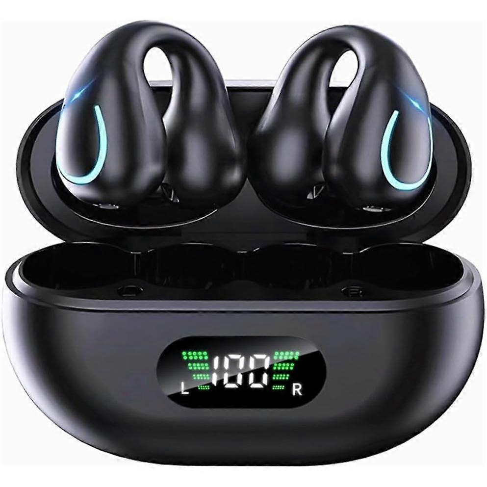 Open Ear Bone Conduction Headphones, Bluetooth Wireless Clip On Earbuds