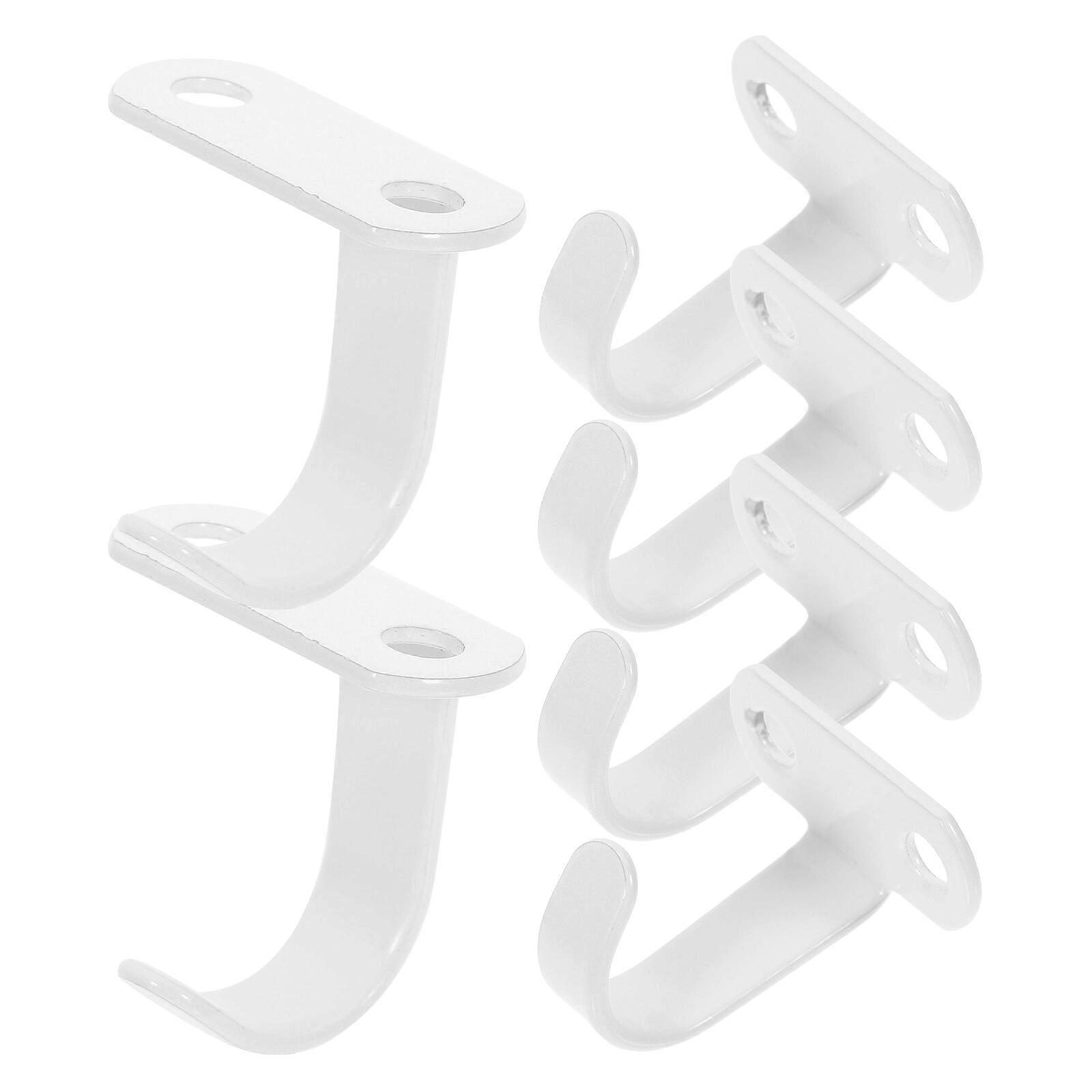 6pcs Screw Mounted Ceiling Hooks Under-Shelf Towel Robe Clothes Hooks Hanger