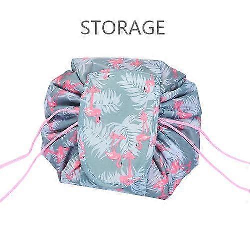 Lazy Drawstring Make up Bag, Portable Large Travel Cosmetic Pouch, Makeup Pouch Storage Organiser