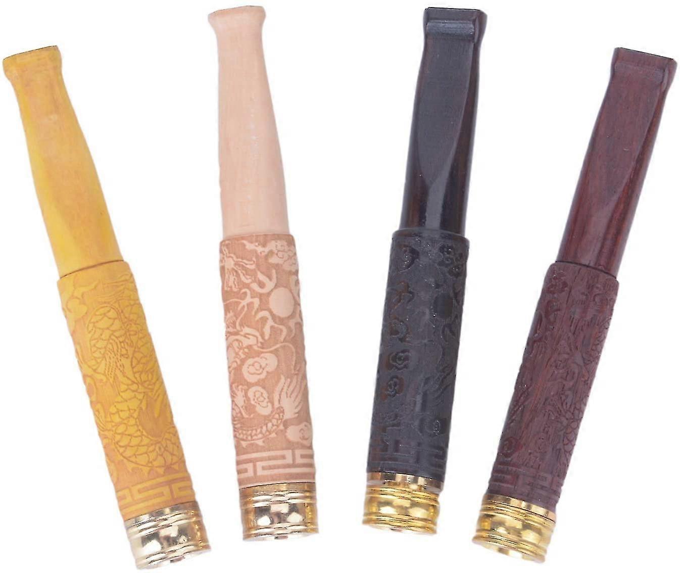 4 Pieces Wooden Cigarette Filter Filter Tips Filter Cigarettes Cigarette Tips Cigarette Accessories Effectively Reduce Harmful Substances.