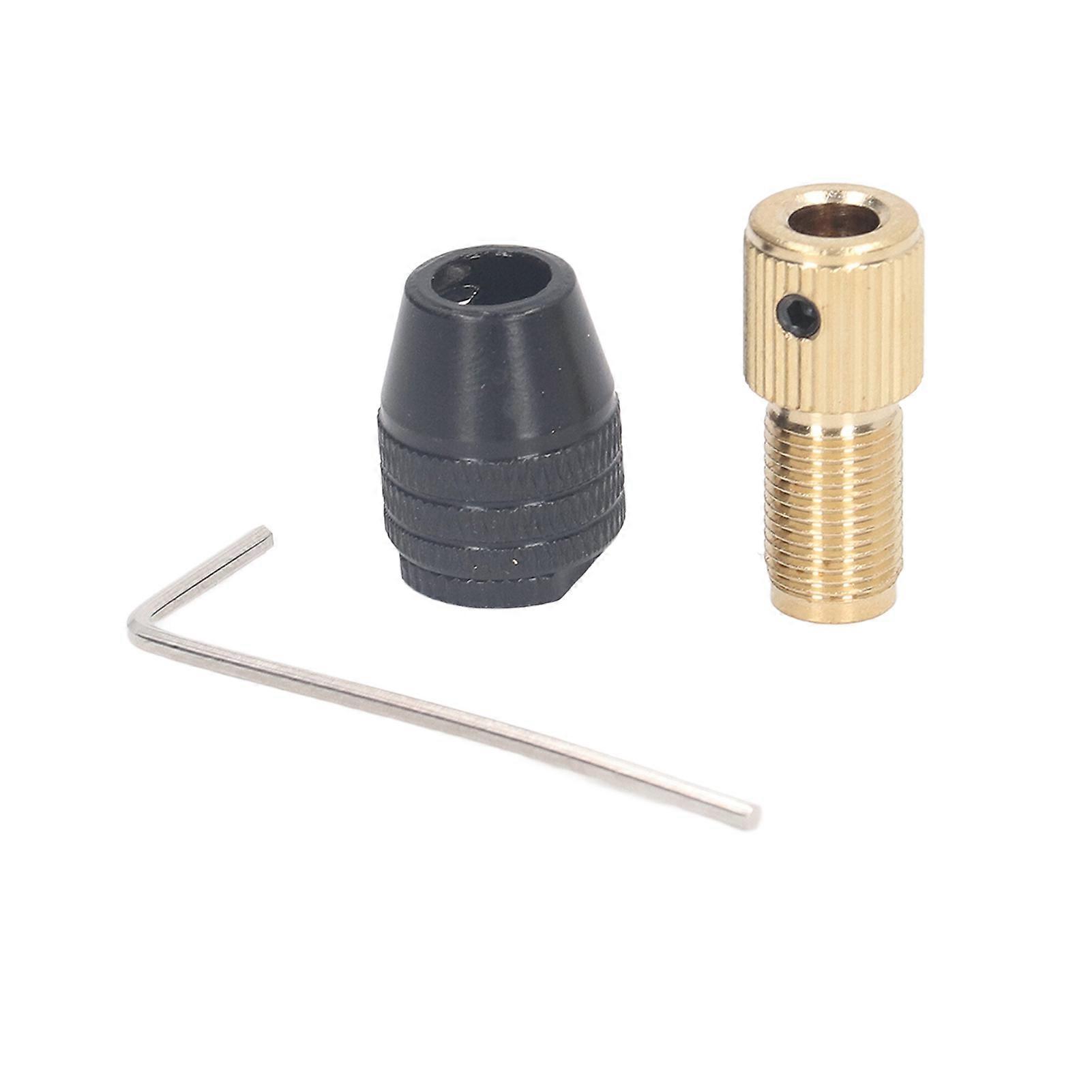 3 Jaw Drill Chuck Rotary Tool Self Tightening Collet Straight Lines Extension Rod Hex Wrench Set