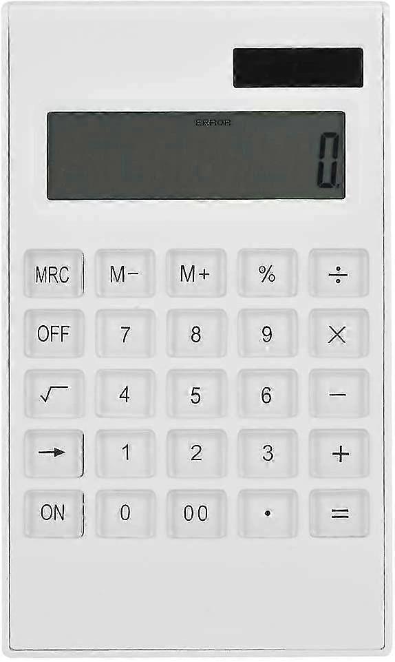 Calculator Slim Elegant Design 12-digit Electronic Desktop Calculator Solar And Battery Dual Powered White Calculator For Office Student