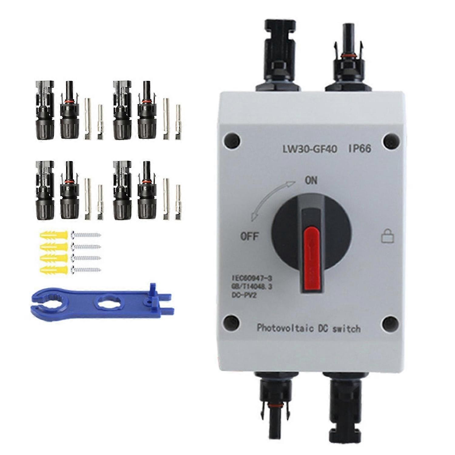 32a 4p PV nnector S + csatlakozó + csavarkulcs 1200V Gf40 Ip66