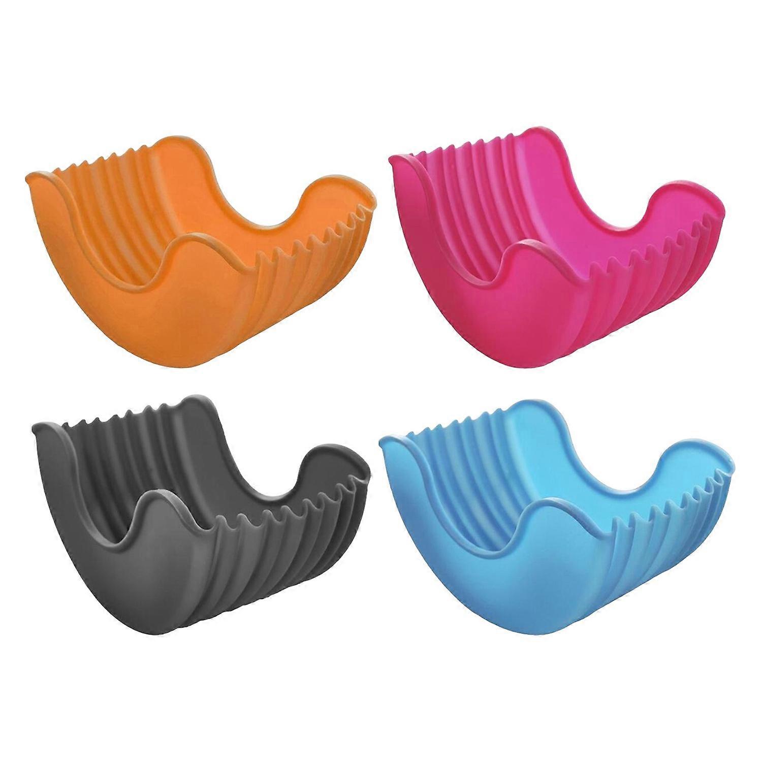 1/4Pcs Silicone Rack Retractable Burger Fixed Box Touch-Free Burger Clip Reusable Burger Box Holder