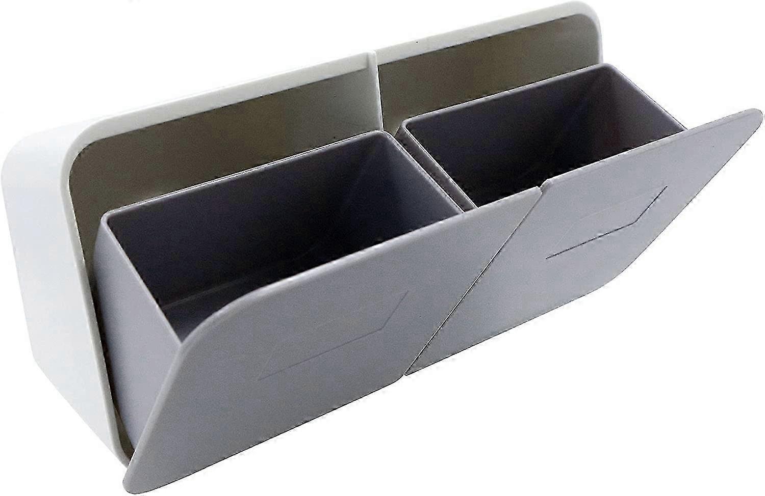 Cotton Buds Dispenser Plastic Make Up Pad Container Wall Mounted Flip Top Storage Box