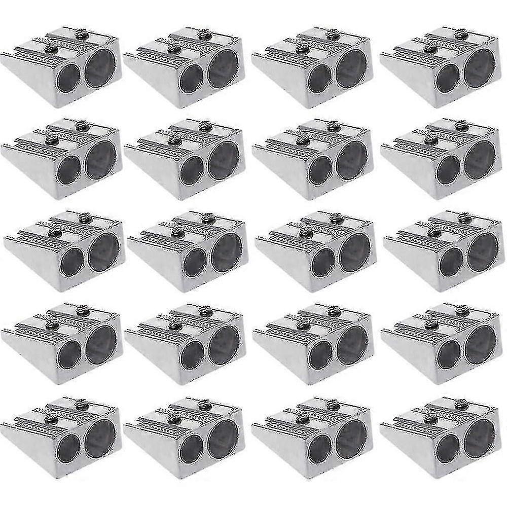 Magnesium Pencil Sharpener, Handheld Metal Pencil Sharpener with 2 Holes for Schools Offices Homes Art Projects, 2-Hole Pencil Sharpener