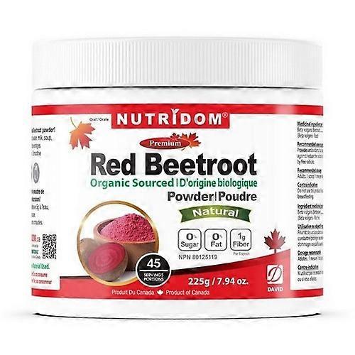 Nutridom Red Beetroot Powder Organic Sourced, 225 Grams