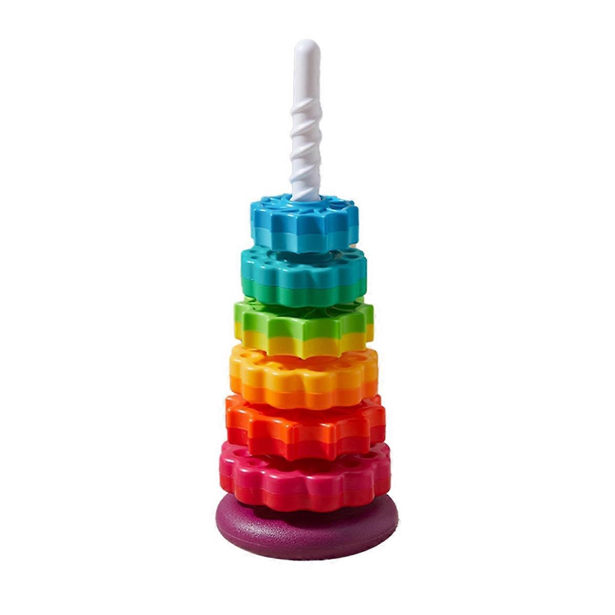 Rainbow Circle Stacker Montessoritoy is Suitable for Children Aged 1-3, and is an Ideal Birthday Present.