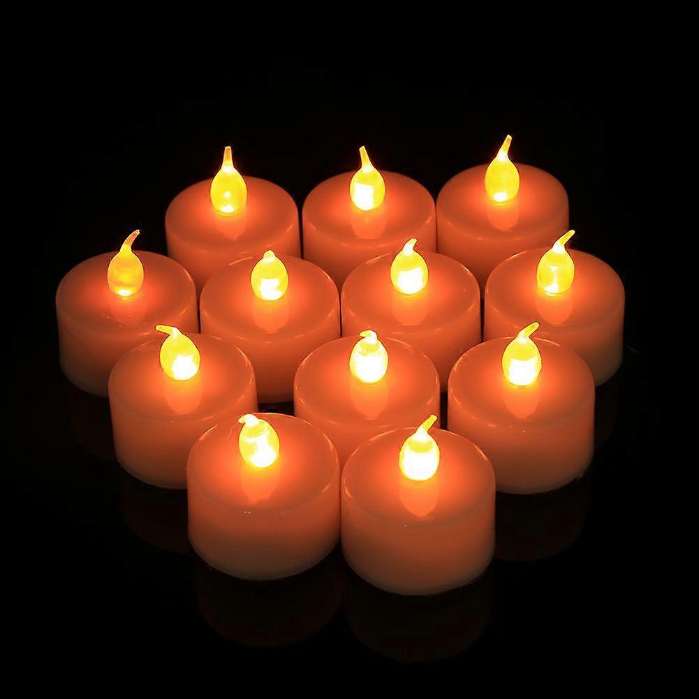 LED Flicker Flashing Flameless Tea Light Tealight Electronic Candle Party Deocr Amber