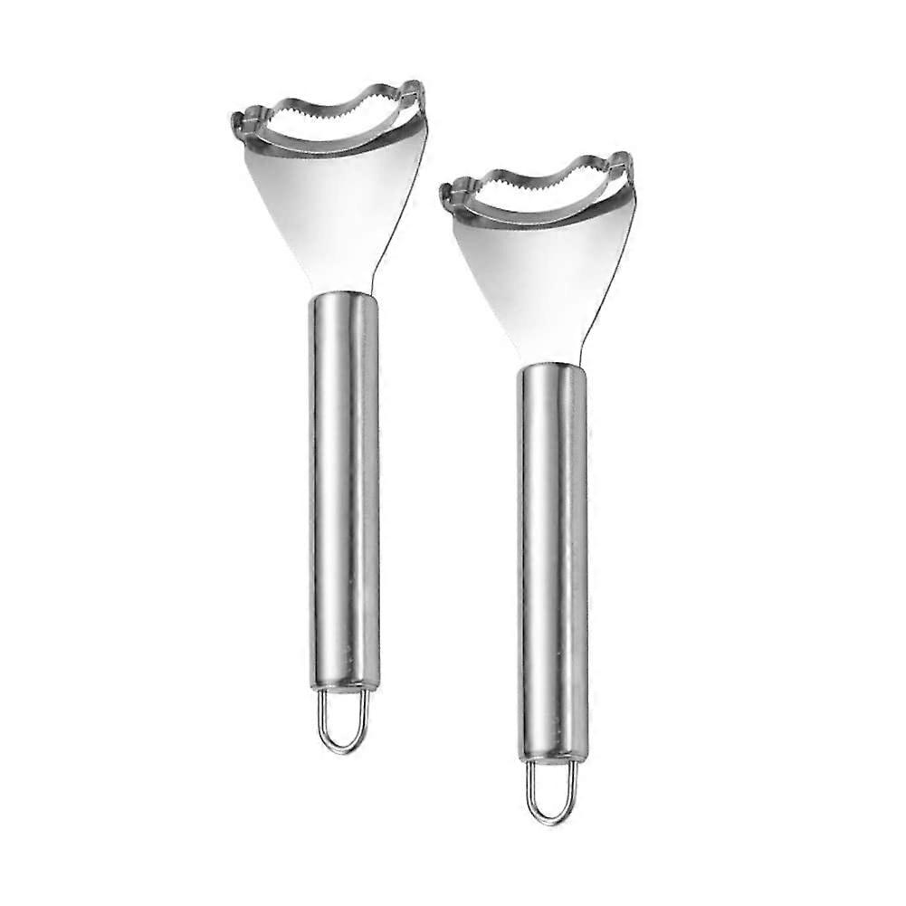 Stainless Steel Corn Peeler Cob Stripper Cutter 2-Piece Set with Ergonomic Handle and Easy Clean Design