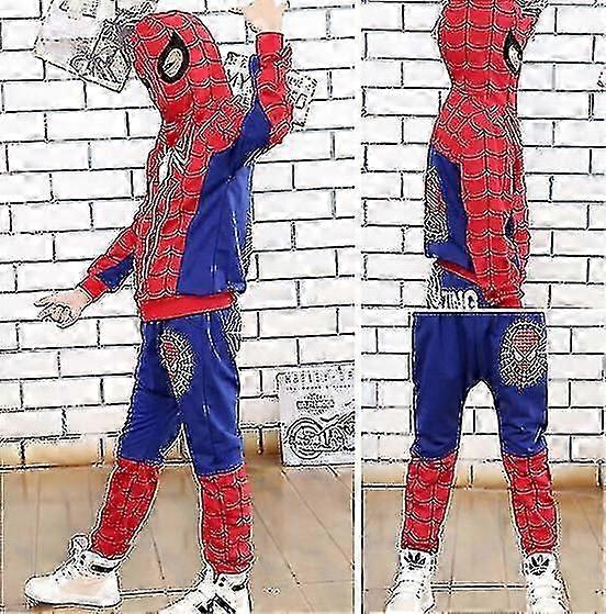 Kids Boy Spiderman Hoodie Outfits Fancy Set Sweatshirt + Pants Tracksuit