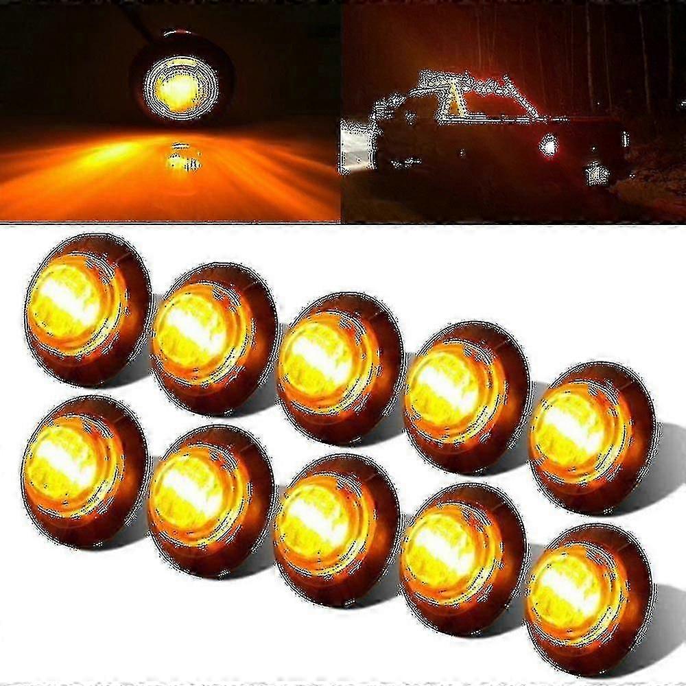 10pcs Universal Side Marker Indicator Led Light Trailer Lorry Taillight Bullet Light Truck